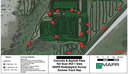 map_small Concrete and Asphalt Pads, Gamma Track Map